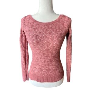 Abercrombie & Fitch Textured Pink Sweater XS Bella Swan Scoop Back
